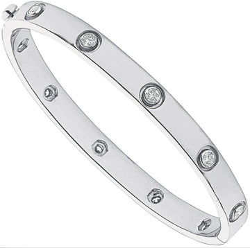 White Gold 1.00ct Diamond Bangle