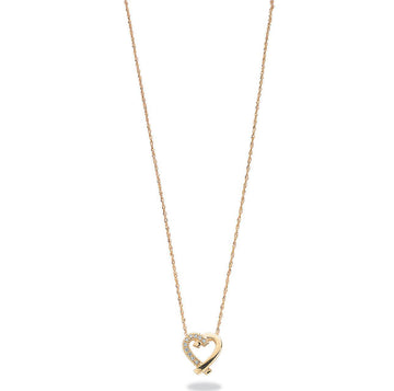 Yellow Gold 0.05ct Diamond Heart Pendant with 18in/45cm Chain